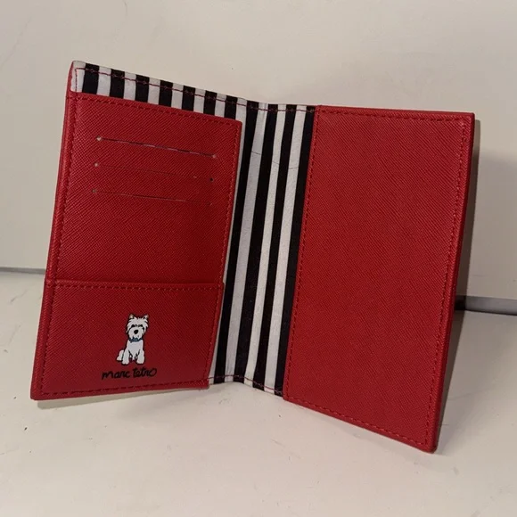 MARC TETRO PASSPORT HOLDER WALLET RED DOG - Picture 4 of 5